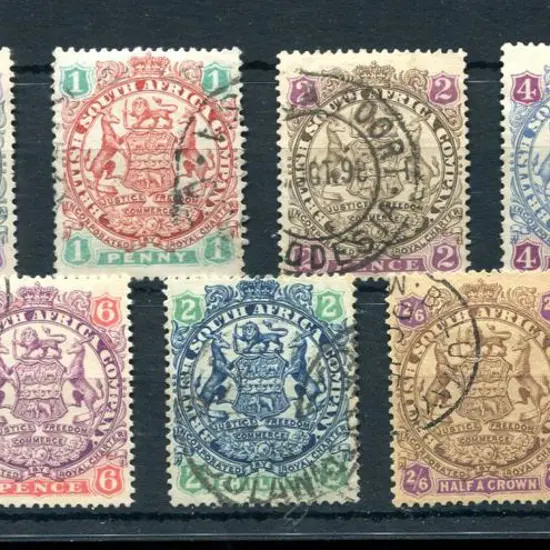 Rhodesia 1896/97 Arms, Die II set to 5/- excl ...