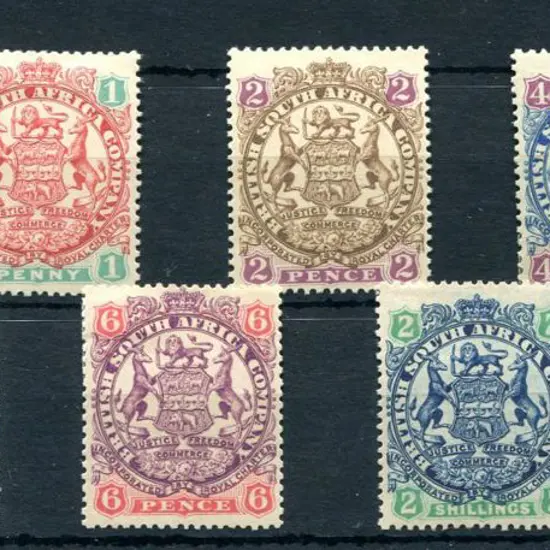 Rhodesia 1896/97 Arms, Die II set to 5/- excl ...