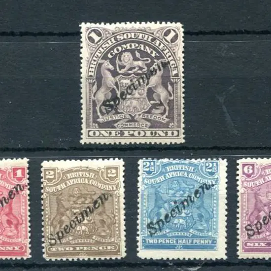 Rhodesia 1898/1908 ½d, 1d, 2d, 2½d, 6d, 1/- & £1 ...