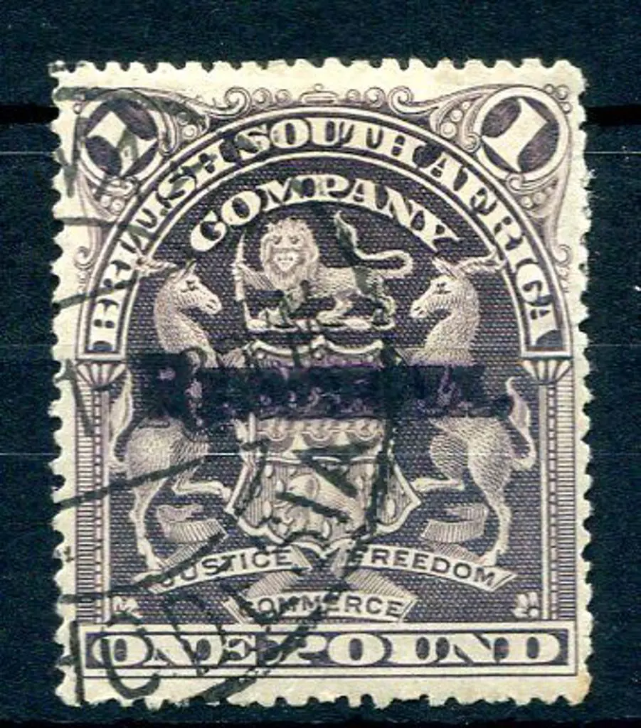 Rhodesia 1909 £1 ovptd "RHODESIA" in violet ... Image 1++