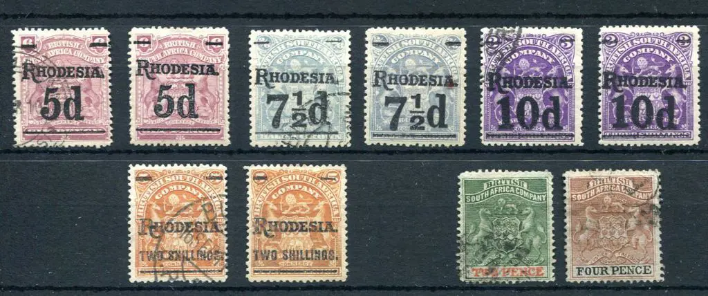 Rhodesia 1909/11 "RHODESIA" surcharges with MH & ... Image 1++