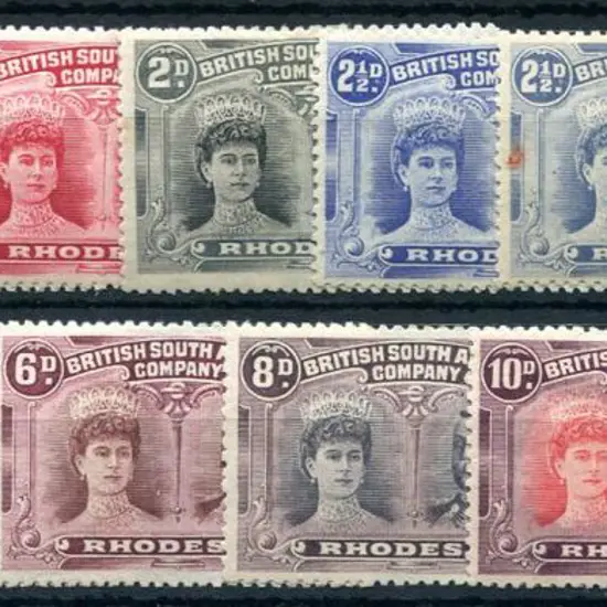 Rhodesia 1910/13 ½d in 2 shades, 1d, 2d (heavy ...