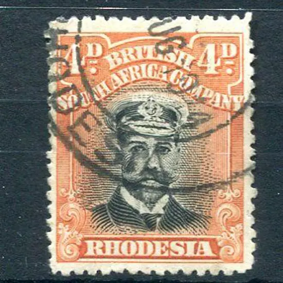 Rhodesia 1913/19 4d black & red- orange, Die II ...