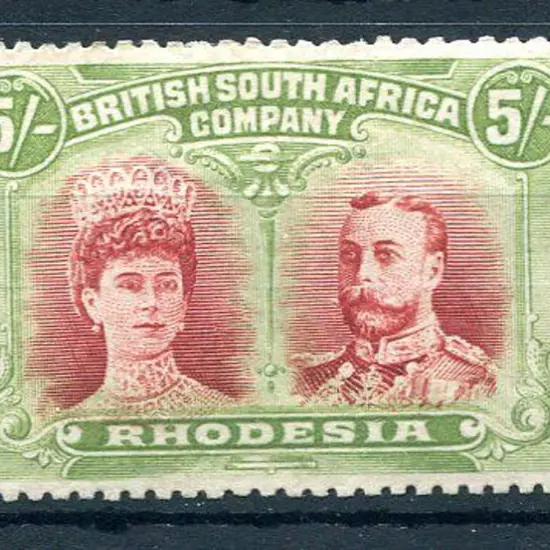 Rhodesia 1910/13 5/- crimson & yellow-green. MLH ...