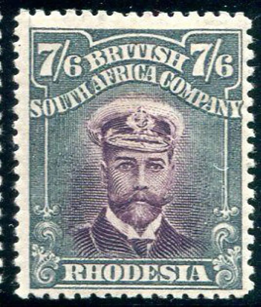 Rhodesia 1913/19 7/6d blackish purple & slate ... Image 1++