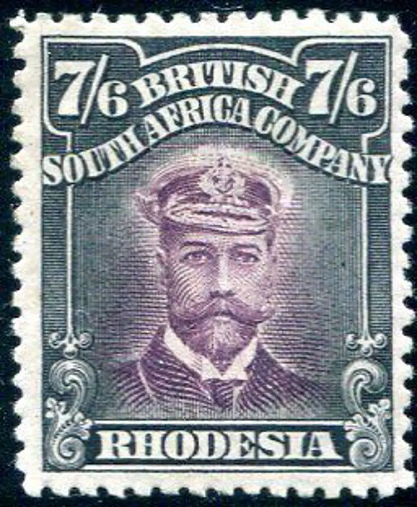 Rhodesia 1913/19 7/6d blackish purple & slate ... Image 1++