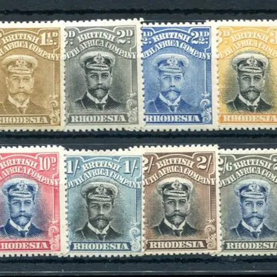 Rhodesia 1913/19 "Admirals" Die II set to 7/6d ...