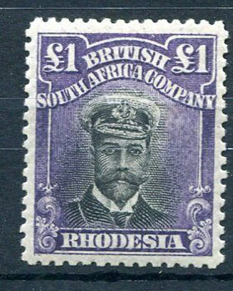 Rhodesia 1913/19 £1 black & violet, Die II. MLH & ... Image 1++