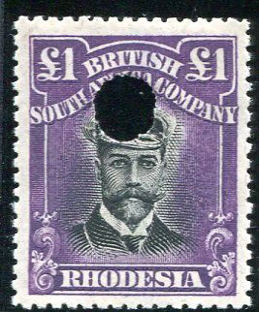 Rhodesia 1913/19 £1 black & deep purple, perf. 15 ... Image 1++