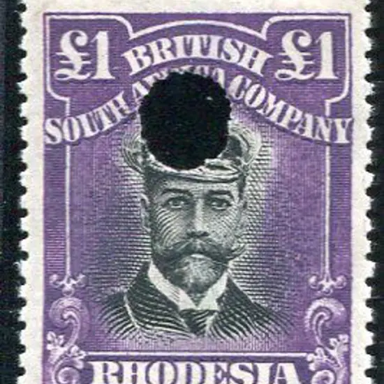 Rhodesia 1913/19 £1 black & deep purple, perf. 15 ...