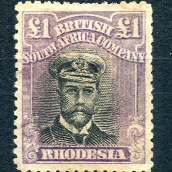 Rhodesia 1913/19 £1 deep black & reddish-lilac, ...