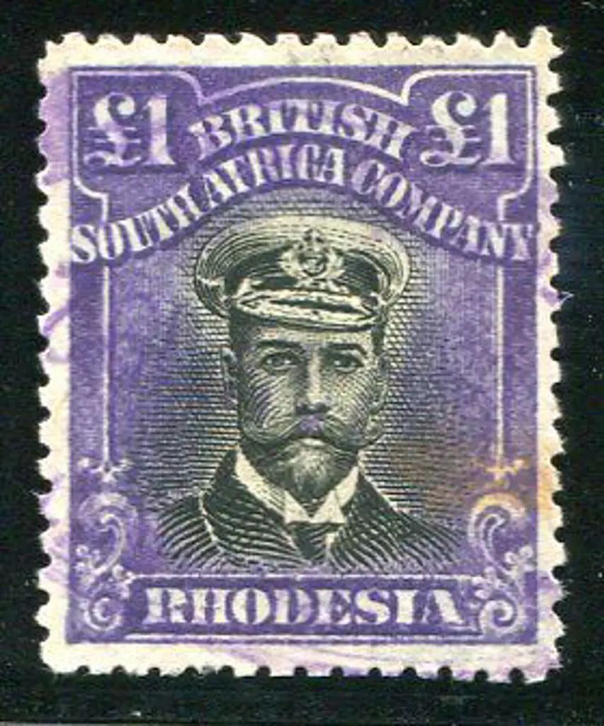 Rhodesia 1913/19 £1 black & bright purple, perf. ... Image 1++