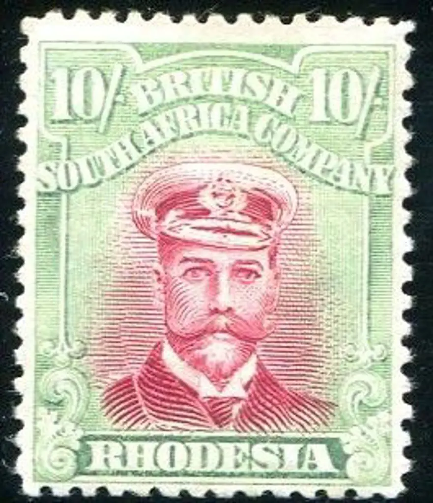 Rhodesia 1922/24 10/- crimson & bright ... Image 1++
