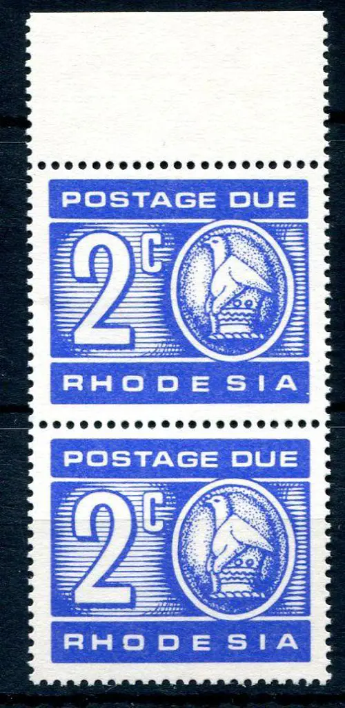 Rhodesia 1970 2¢ ultramarine Postage Due in vert ... Image 1++