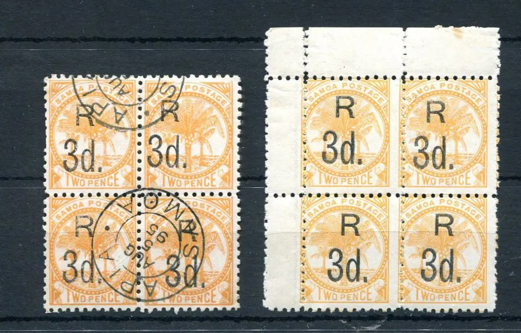 Samoa 1895/1900 "R3d." surcharge in black on 2d ... Image 1++