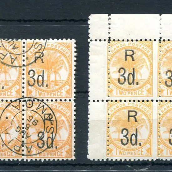 Samoa 1895/1900 "R3d." surcharge in black on 2d ...