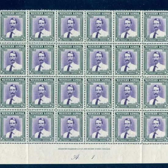 Samoa 1939 Stevenson set of 4 in bottom half ...
