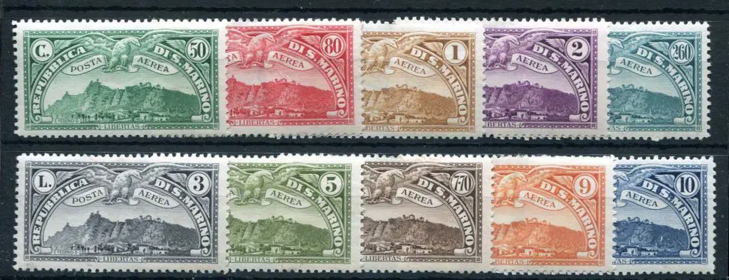 San Marino 1931 Airs set to 10l. MH/MLH, 5l with ... Image 1++