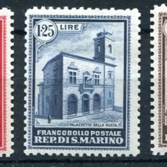 San Marino 1932 New GPO building set of 5. Fine ...