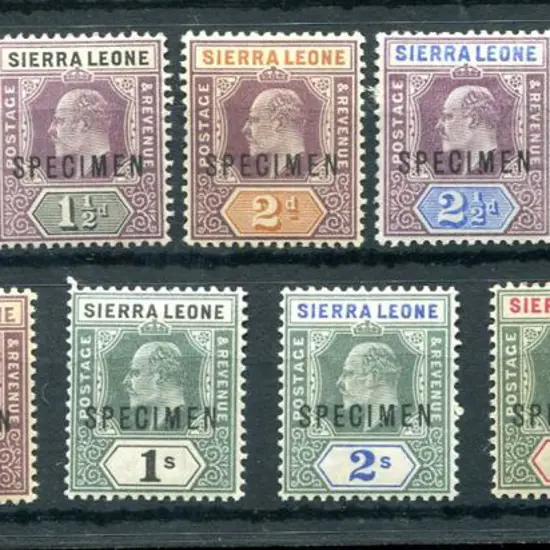 Sierra Leone1903 KEVII to £1 ovptd "SPECIMEN". ...