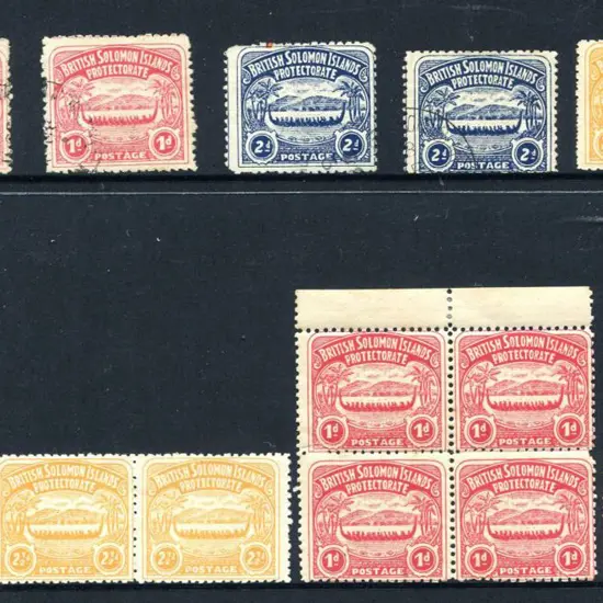 Solomon Islands 1907 Large Canoes selection ...