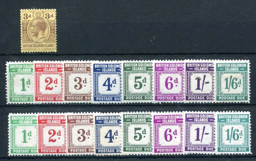 Solomon Islands 1914/23 3d KGV MLH & 1940 Postage ... Image 1++