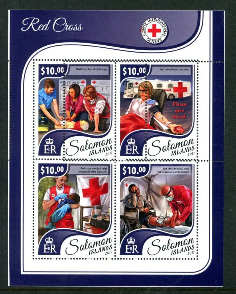 Solomon Islands 2017 $40 Red Cross M/S with ... Image 1++