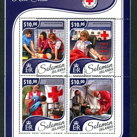 Solomon Islands 2017 $40 Red Cross M/S with ...