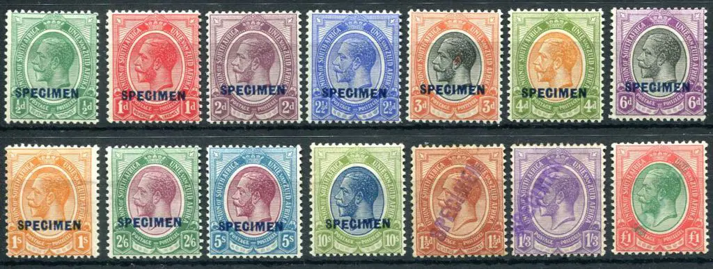 South Africa 1913/24 KGV defins set of 14 with ... Image 1++