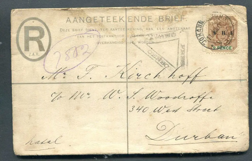 South Africa - Boer War 1901 (11th Jan) Formular ... Image 1++