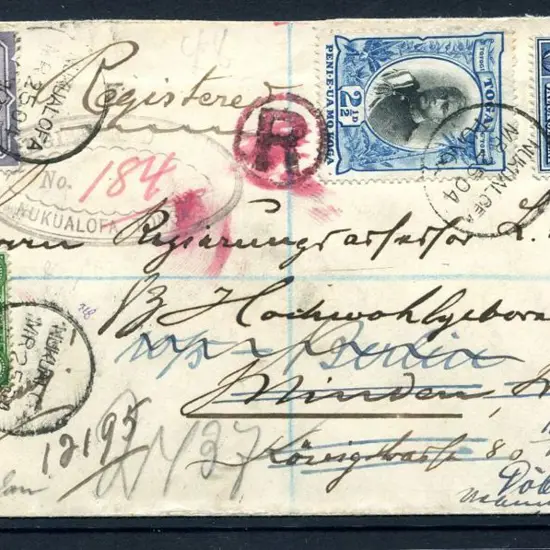 Tonga 1904 (26th March) Registered letter to ...