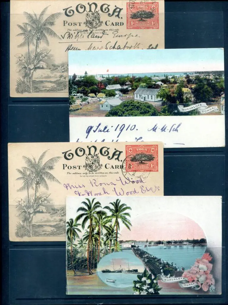 Tonga 1906 1d Pre-stamped illustrated postcard ... Image 1++