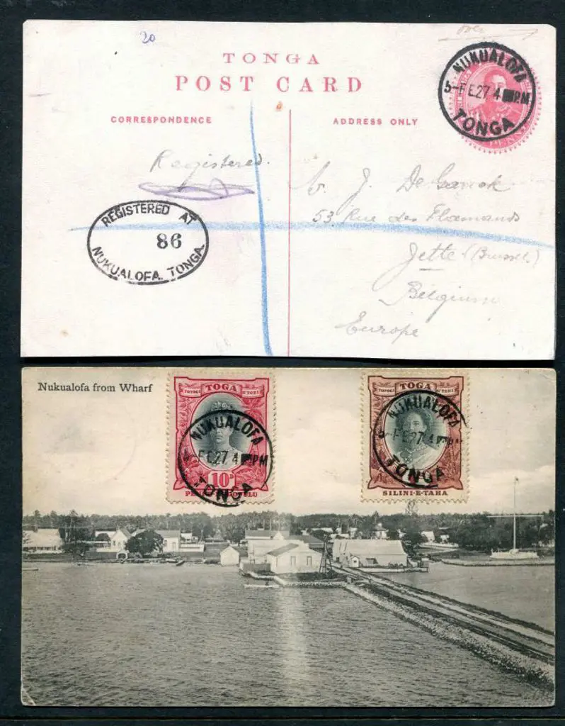 Tonga 1927 (27th Feb) "Nukualofa from Wharf" b&w ... Image 1++