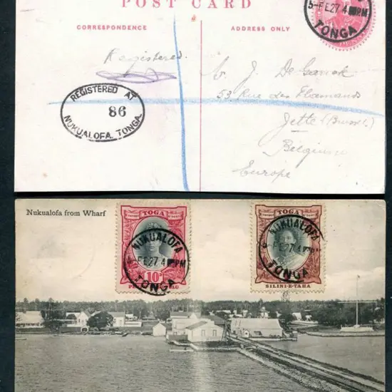 Tonga 1927 (27th Feb) "Nukualofa from Wharf" b&w ...