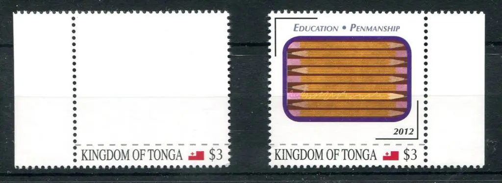 Tonga 2012 $3 "Education - Penmanship" with the ... Image 1++