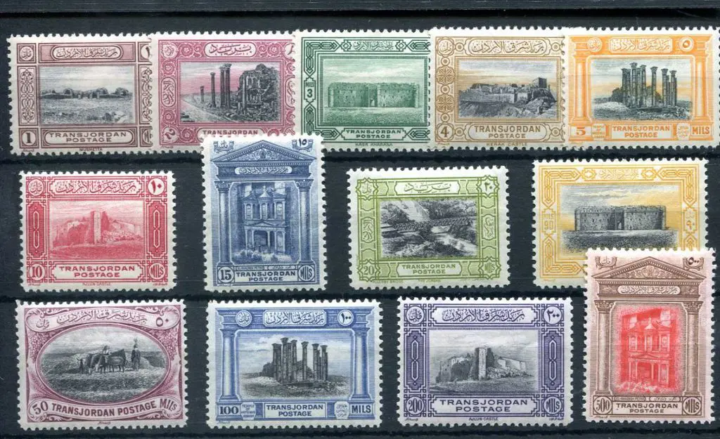 TransJordan 1933 Pictorials complete to 500m. ... Image 1++