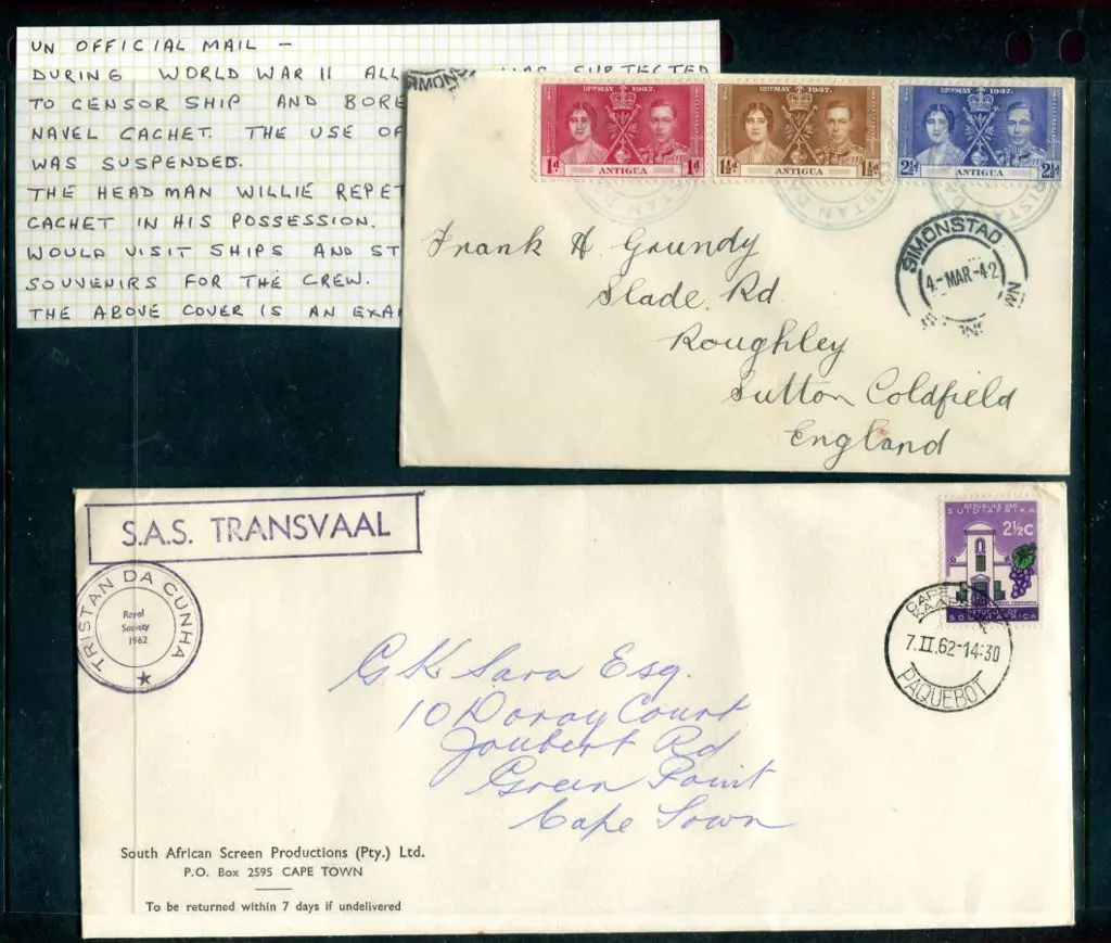 Tristan da Cunha 1942 Cachet type VII applied to ... Image 1++