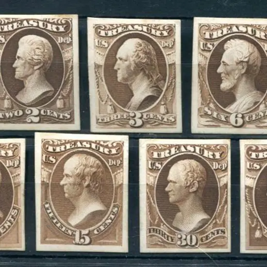 USA 1873 Treasury Dept officials (Scott #O72/O82) ...