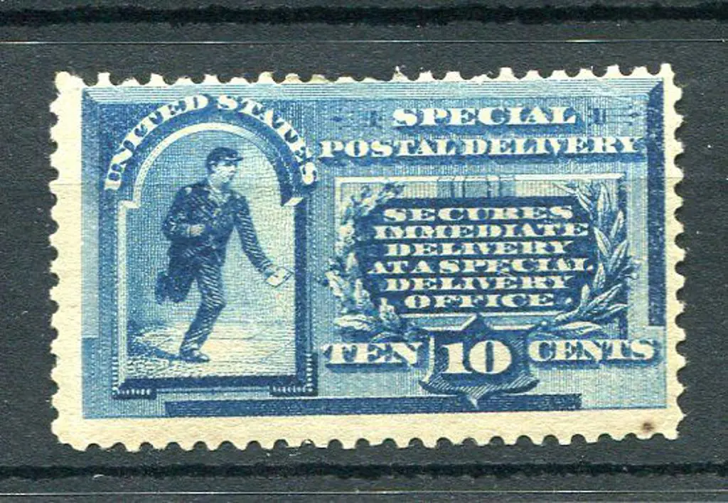 USA 1885 10¢ deep blue Special Delivery with "At a ... Image 1++
