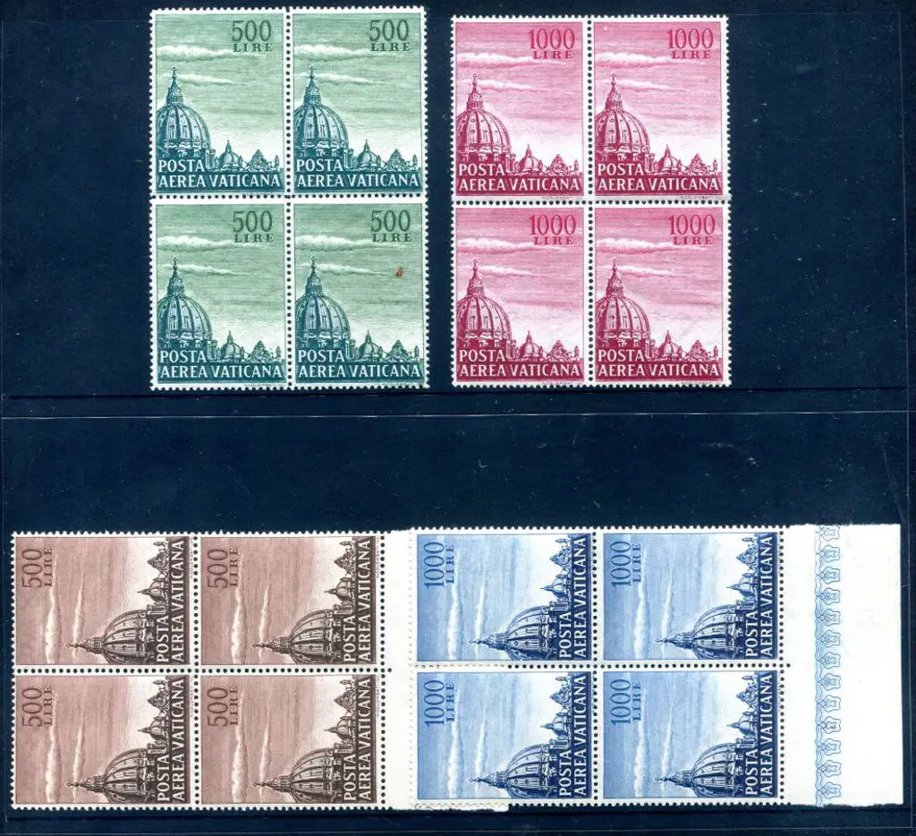 Vatican 1953/60 500l & 1000l "Dome of St Peter's" ... Image 1++