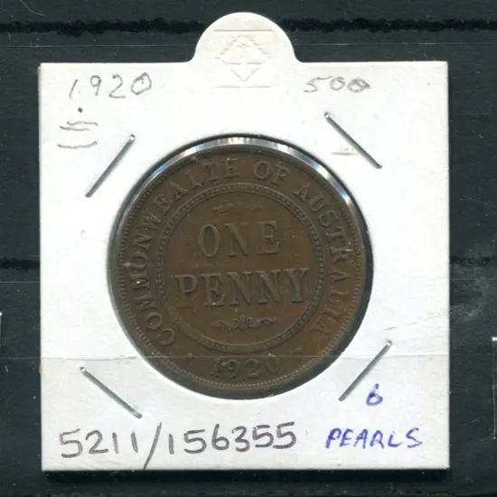 1920 Penny with 6 pearls & "Dot above top scroll" ...