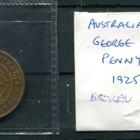 1925 Penny with "broken N" variety. aVF Retails ...