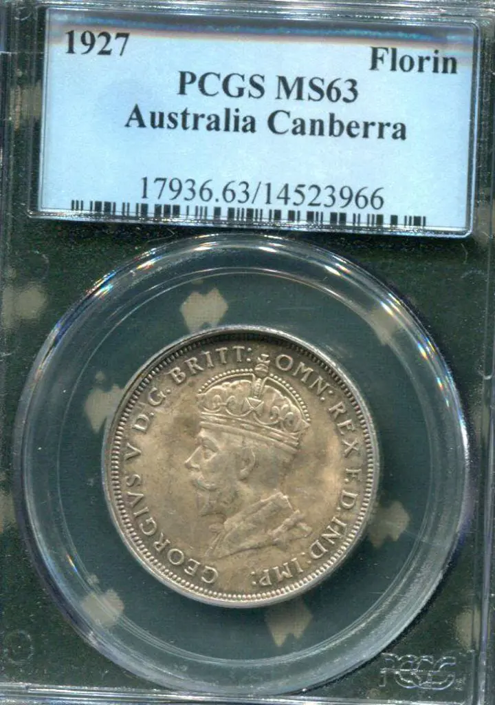 1927 Florin - Canberra. PCGS slabbed MS63. Image 1++
