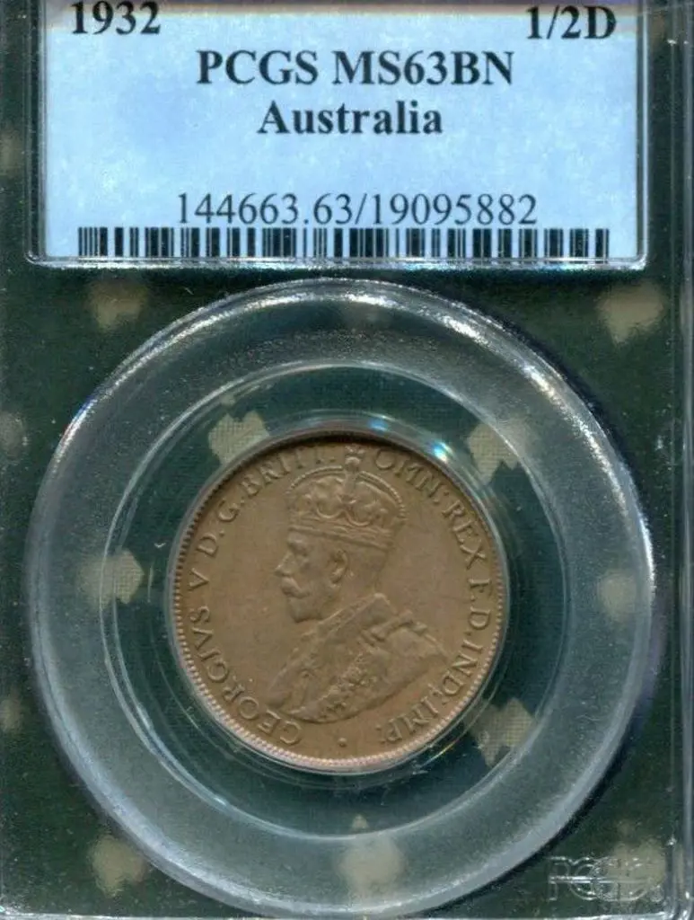 1932 Halfpenny. PCGS slabbed MS63BN. Image 1++