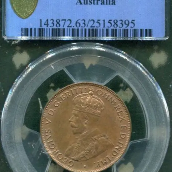 1934 Halfpenny. PCGS slabbed MS63RB.