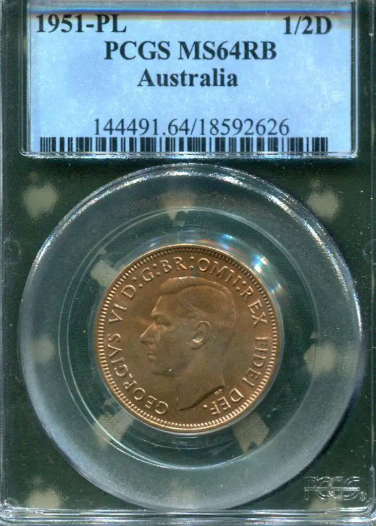 1951 Halfpenny. PCGS slabbed MS64RB. Image 1++