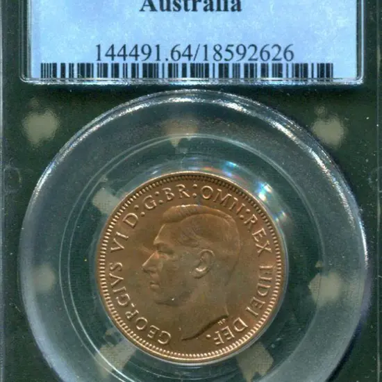 1951 Halfpenny. PCGS slabbed MS64RB.