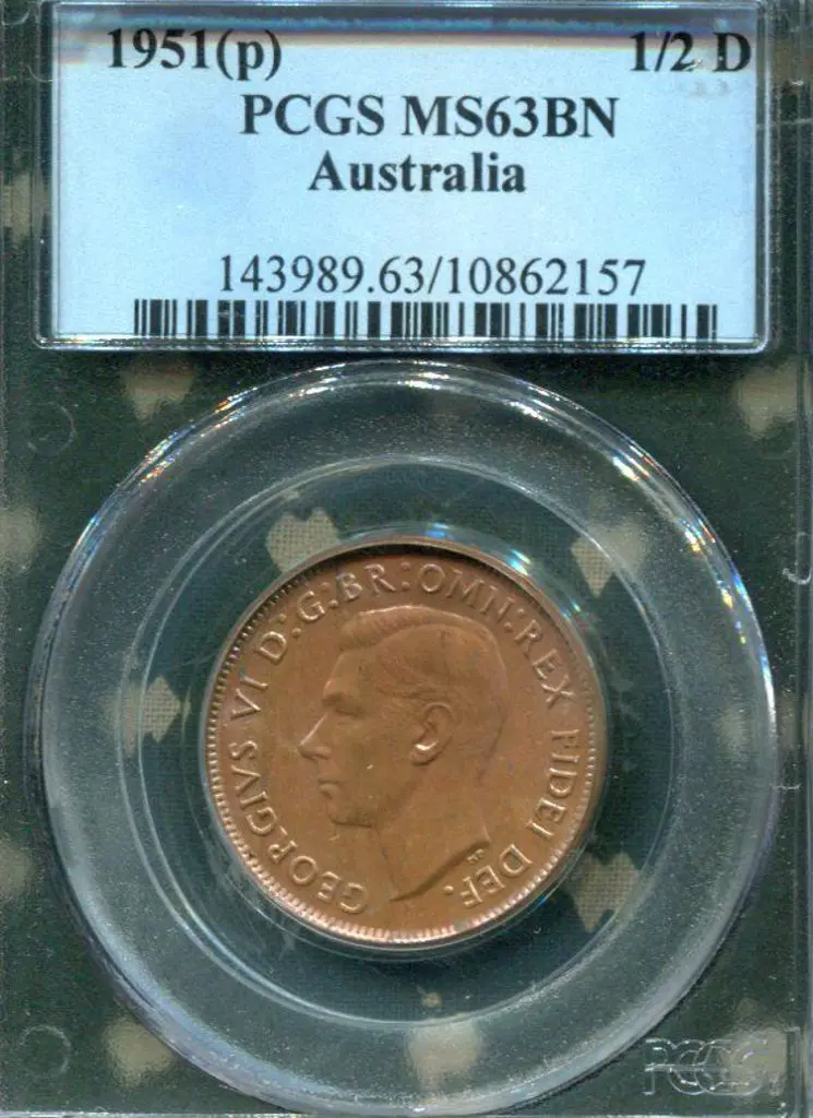 1951 (P) Halfpenny. PCGS slabbed MS63BN. Image 1++