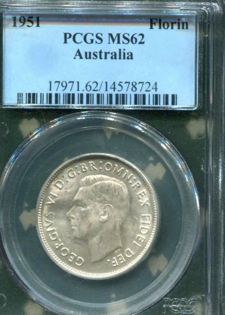 1951 Florin. PCGS slabbed MS62. Image 1++