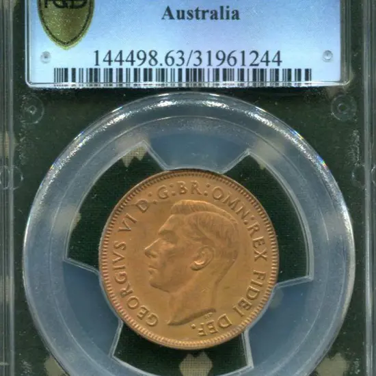 1952 (P) Halfpenny. PCGS slabbed MS63RB.